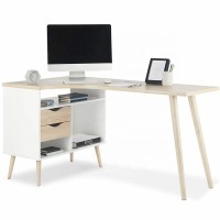 L-Shaped Computer Desk Writing Table Smooth Top Home Office Modern Workstation Study Laptop Desk