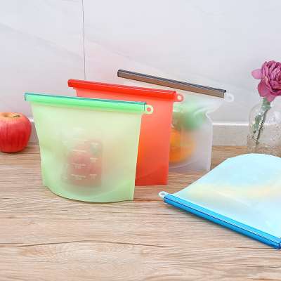 FDA Reusable Silicone Food Bags, Eco-Friendly Leakproof Freezer Safe food storage bag